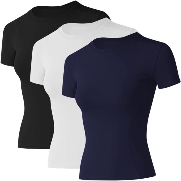 412mk1ZlQEL._AC_SL1000_e9106986-9df2-465a-975a-4524033f349f Twentyonefitness Yoga Women Workout Shirts 1/2/3 Pack Athletic Compression Tee Dry Fit Yoga Gym Basic Tops