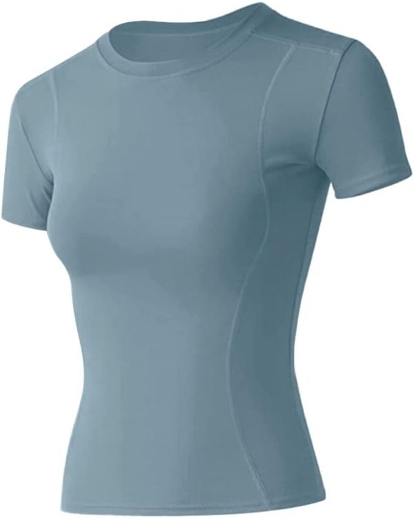 417RzYytRfL._AC_SL1000_29d1ab5c-dd81-4e5e-842a-fbc498ba18f2 Twentyonefitness Yoga Women Workout Shirts 1/2/3 Pack Athletic Compression Tee Dry Fit Yoga Gym Basic Tops