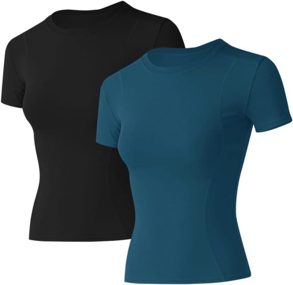 41IFQAKD8zL._AC_SL1000_5ca89ba5-f6ed-441f-b784-f6e3de25d0aa Twentyonefitness Yoga Women Workout Shirts 1/2/3 Pack Athletic Compression Tee Dry Fit Yoga Gym Basic Tops