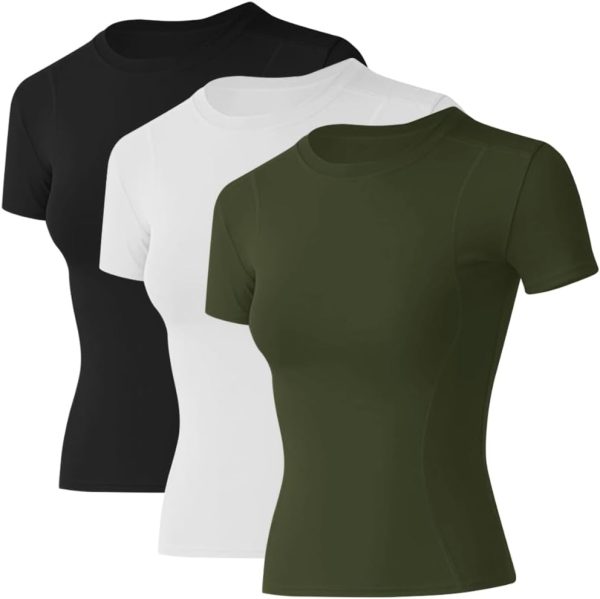41LA3kg9LiL._AC_SL1000_1c310bcc-6e9c-41c6-b803-6ad6507ae162 Twentyonefitness Yoga Women Workout Shirts 1/2/3 Pack Athletic Compression Tee Dry Fit Yoga Gym Basic Tops