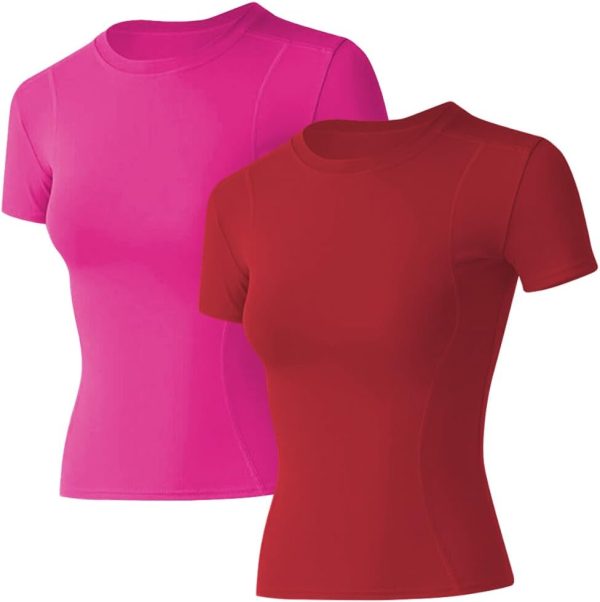 41Z8efrOQ2L._AC_SL1000_412820f6-926f-4e1e-843f-9a46b080442f Twentyonefitness Yoga Women Workout Shirts 1/2/3 Pack Athletic Compression Tee Dry Fit Yoga Gym Basic Tops