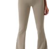 TwentyonefitnessYoga Bottoms  Women Ribbed Seamless Slit Hem Flared Leggings High Waist Bootcut Yoga Pants Tummy Control Workout Bootleg Pants