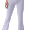 TwentyonefitnessYoga Bottoms  Women Ribbed Seamless Slit Hem Flared Leggings High Waist Bootcut Yoga Pants Tummy Control Workout Bootleg Pants