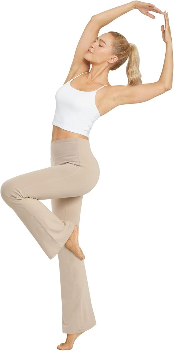 TwentyonefitnessYoga Bottoms  Bootcut Yoga Pants for Women High Waist Dress Pants Flare Leggings 29″ 31″ 33″ Workout Pant for Casual Work