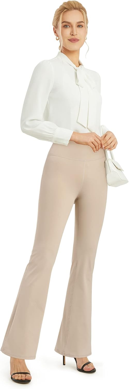 TwentyonefitnessYoga Bottoms  Bootcut Yoga Pants for Women High Waist Dress Pants Flare Leggings 29″ 31″ 33″ Workout Pant for Casual Work