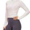Twentyonefitness Yoga Women’s Long Sleeve Workout Shirts Half Zip Pullover Sweatshirt Athletic Cropped Tops Running Shirt