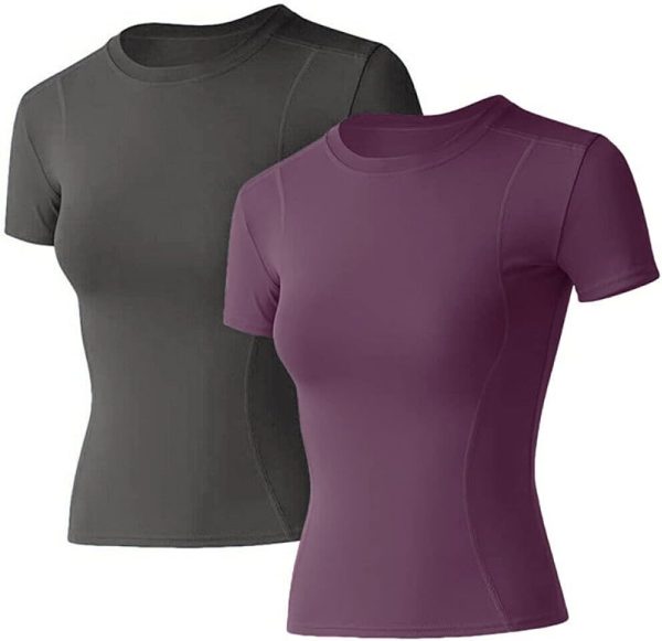 51xoRlmPLgS._AC_SL1000_9af08097-2729-4bd3-a9c2-98ea8cb438f9 Twentyonefitness Yoga Women Workout Shirts 1/2/3 Pack Athletic Compression Tee Dry Fit Yoga Gym Basic Tops
