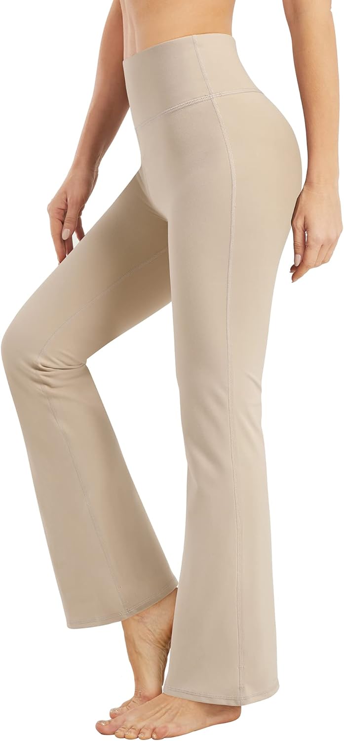 TwentyonefitnessYoga Bottoms  Bootcut Yoga Pants for Women High Waist Dress Pants Flare Leggings 29″ 31″ 33″ Workout Pant for Casual Work