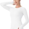 Twentyonefitness Yoga Seamless Workout Shirts for Women Long Sleeve Yoga Tops Sports Running Shirt Breathable Athletic Top Slim Fit