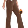 TwentyonefitnessYoga Bottoms Lined Pants Women Thermal Pants with Pockets High Waist Warm Pants for Women Winter Flare Yoga Pants