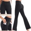 TwentyonefitnessYoga Bottoms Lined Pants Women Thermal Pants with Pockets High Waist Warm Pants for Women Winter Flare Yoga Pants