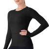 Twentyonefitness Yoga Seamless Workout Shirts for Women Long Sleeve Yoga Tops Sports Running Shirt Breathable Athletic Top Slim Fit