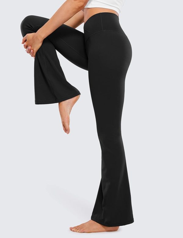 TwentyonefitnessYoga Bottoms  Crossover Flare Leggings for Women 31″ – High Waist V Cross Bootcut Bell Bottoms Tummy Control Yoga Pants
