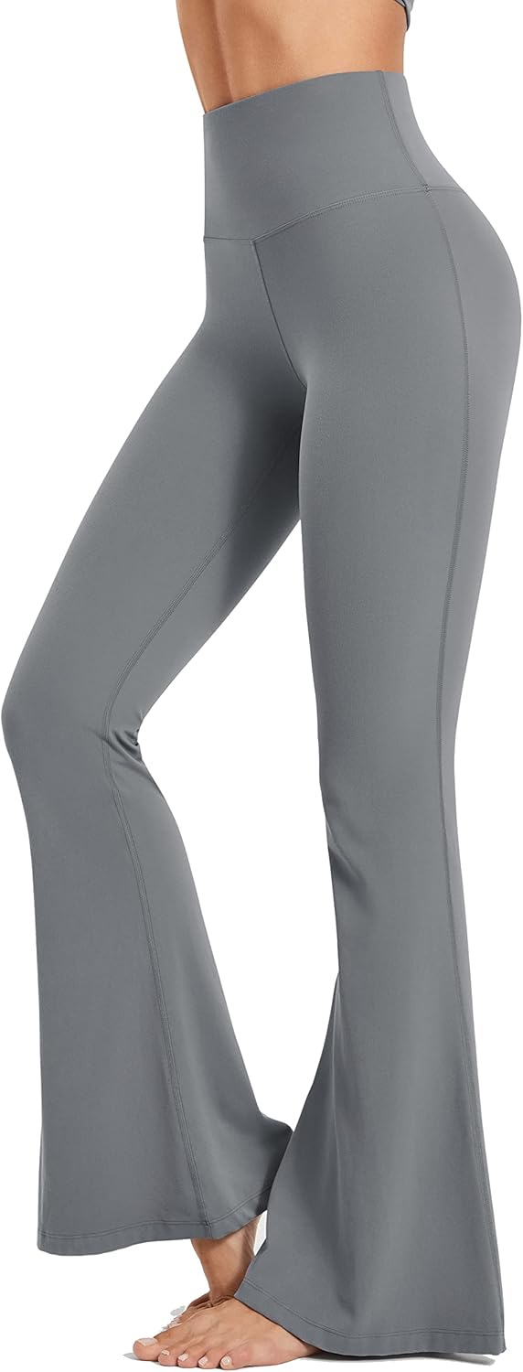TwentyonefitnessYoga Bottoms Leggings for Women High Waisted Tummy Control Yoga Pants Flare Long Bell Bottom Leggings Workout Bootcut – 32”