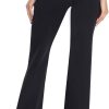 TwentyonefitnessYoga Bottoms  Inner Pocket Yoga Pants 4 Way Stretch Tummy Control Workout Running Pants, Long Bootleg Flare Pants