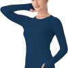 Twentyonefitness Yoga Seamless Workout Shirts for Women Long Sleeve Yoga Tops Sports Running Shirt Breathable Athletic Top Slim Fit