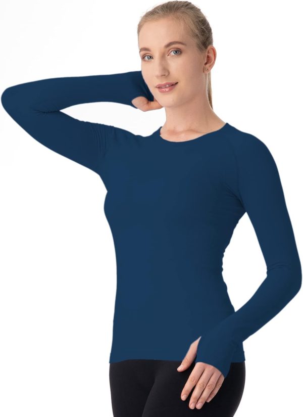 Twentyonefitness Yoga Seamless Workout Shirts for Women Long Sleeve Yoga Tops Sports Running Shirt Breathable Athletic Top Slim Fit