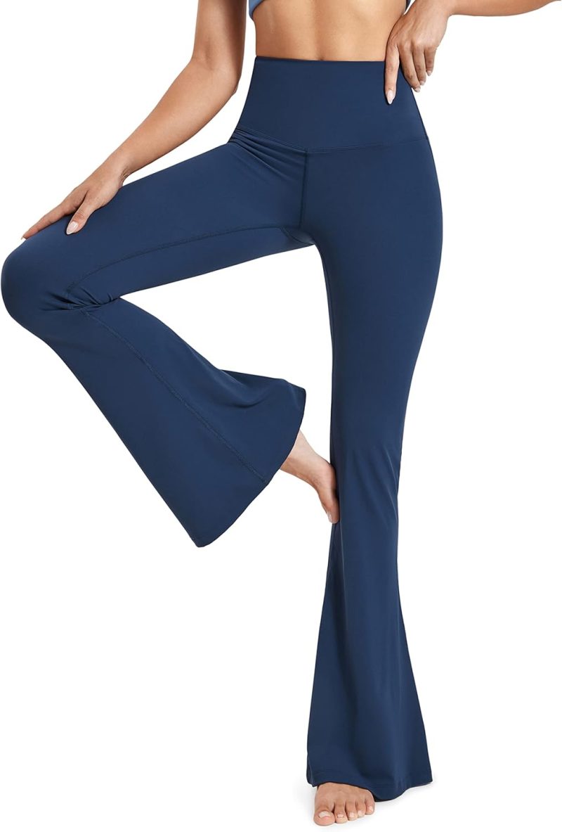 TwentyonefitnessYoga Bottoms Leggings for Women High Waisted Tummy Control Yoga Pants Flare Long Bell Bottom Leggings Workout Bootcut – 32”
