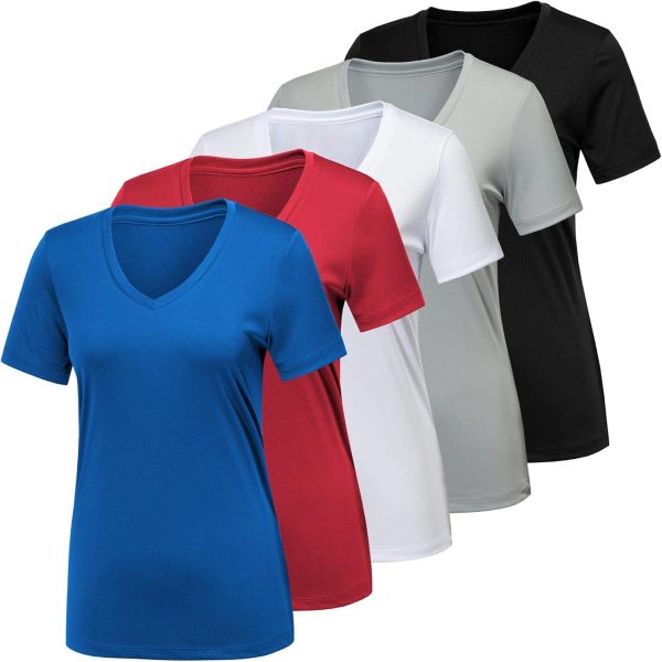 Twentyonefitness Yoga Workout Shirts for Women, Moisture Wicking Quick Dry Active Athletic Women’s Gym Performance T Shirts