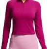 Twentyonefitness Yoga Women’s Long Sleeve Workout Shirts Half Zip Pullover Sweatshirt Athletic Cropped Tops Running Shirt