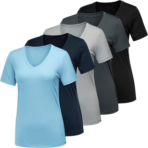 Twentyonefitness Yoga Workout Shirts for Women, Moisture Wicking Quick Dry Active Athletic Women’s Gym Performance T Shirts