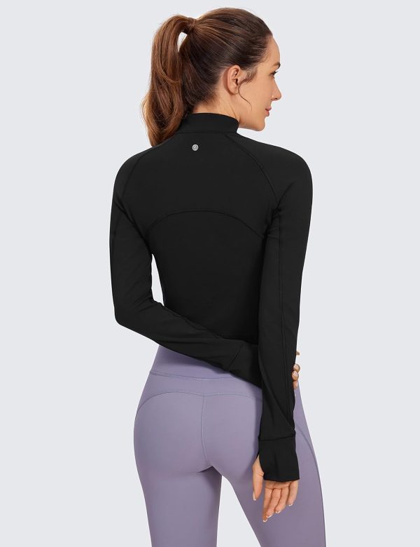 Twentyonefitness Yoga Women’s Long Sleeve Workout Shirts Half Zip Pullover Sweatshirt Athletic Cropped Tops Running Shirt