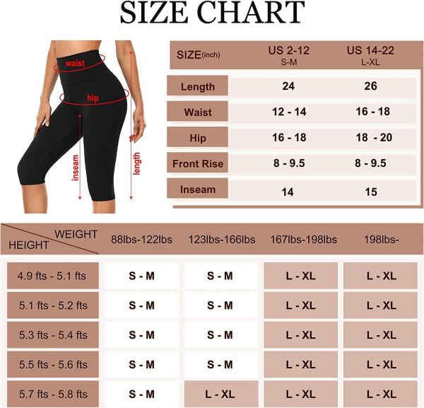 71EOba4yXRL._AC_SL1500 TwentyonefitnessYoga Bottoms Women’s Knee Length Leggings-High Waisted Capri Pants Biker Shorts for Women Yoga Workout Exercise Short Casual Summer