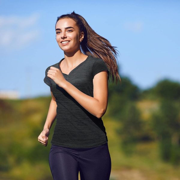 Twentyonefitness Yoga Workout Shirts for Women, Moisture Wicking Quick Dry Active Athletic Women’s Gym Performance T Shirts