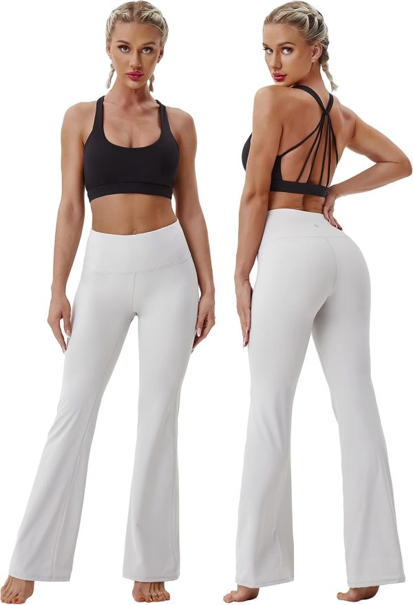 TwentyonefitnessYoga Bottoms 29″/31″/33″/35″/37″ 3 Styles Women’s High Waist Bootcut Yoga Pants Basic/Out Pockets Tummy Control Workout Flare