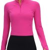 Twentyonefitness Yoga Women’s Long Sleeve Workout Shirts Half Zip Pullover Sweatshirt Athletic Cropped Tops Running Shirt