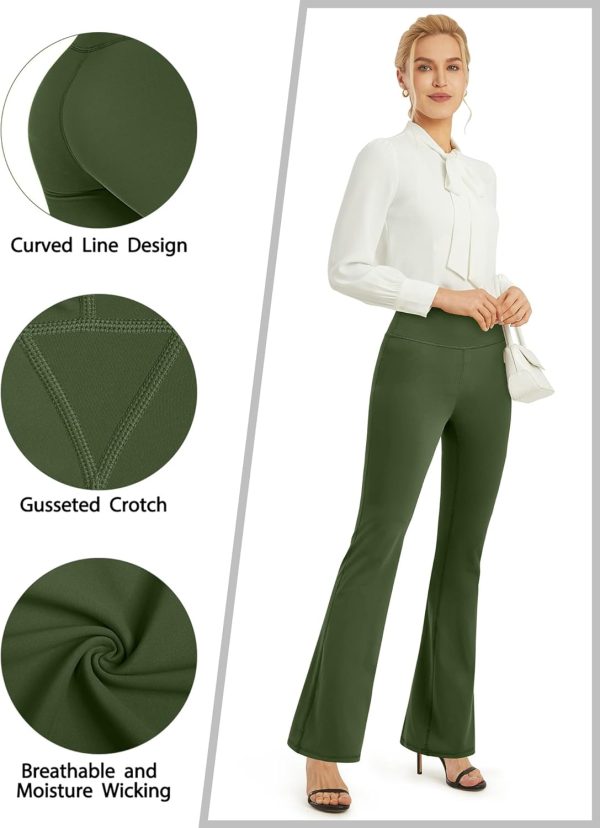 TwentyonefitnessYoga Bottoms  Bootcut Yoga Pants for Women High Waist Dress Pants Flare Leggings 29″ 31″ 33″ Workout Pant for Casual Work