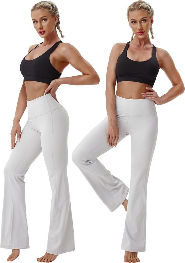 TwentyonefitnessYoga Bottoms 29″/31″/33″/35″/37″ 3 Styles Women’s High Waist Bootcut Yoga Pants Basic/Out Pockets Tummy Control Workout Flare