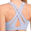 Twentyonefitness Yoga Sports Bra High Impact Adjustable Criss Cross Back, Full Support for Large Bust No Bounce