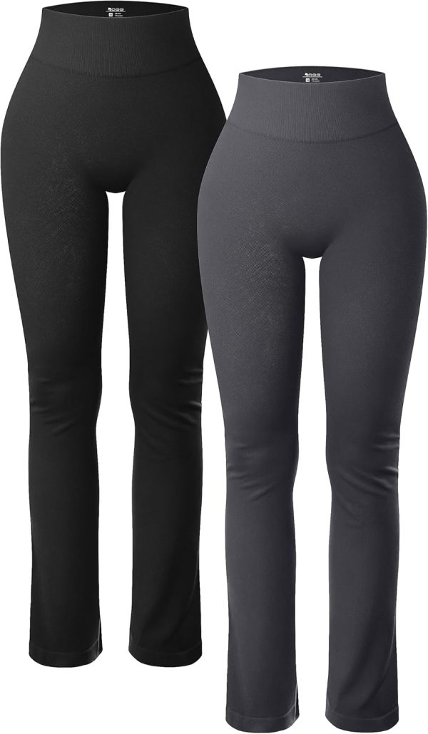 71QOL62QQGL._AC_SL1500 TwentyonefitnessYoga Bottoms Women’s 2 Piece Yoga Pants Ribbed Seamless Workout High Waist Athletic Straight Leg Leggings