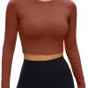 71QcT6f33JL._AC_SL1500_f5a86104-fda4-4cd9-be14-6bac02efa587 Twentyonefitness Yoga Womens Long Sleeve Crop Workout Tops Athletic Yoga Running Cropped Tops Slim Fit Gym Shirts