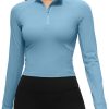 Twentyonefitness Yoga Women’s Long Sleeve Workout Shirts Half Zip Pullover Sweatshirt Athletic Cropped Tops Running Shirt