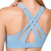 Twentyonefitness Yoga Sports Bra High Impact Adjustable Criss Cross Back, Full Support for Large Bust No Bounce