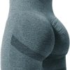 TwentyonefitnessYoga Bottoms  Women High Waist Workout Yoga Gym Smile Contour Seamless Cycling Shorts…
