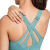 Twentyonefitness Yoga Sports Bra High Impact Adjustable Criss Cross Back, Full Support for Large Bust No Bounce