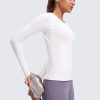 Twentyonefitness Yoga Womens Seamless Workout Long Sleeve Shirts Quick Dry Gym Athletic Tops Breathable Running Yoga Shirt