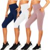 71WQELIbh2L._AC_SL1500 TwentyonefitnessYoga Bottoms Women’s Knee Length Leggings-High Waisted Capri Pants Biker Shorts for Women Yoga Workout Exercise Short Casual Summer