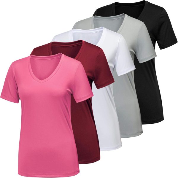 Twentyonefitness Yoga Workout Shirts for Women, Moisture Wicking Quick Dry Active Athletic Women’s Gym Performance T Shirts