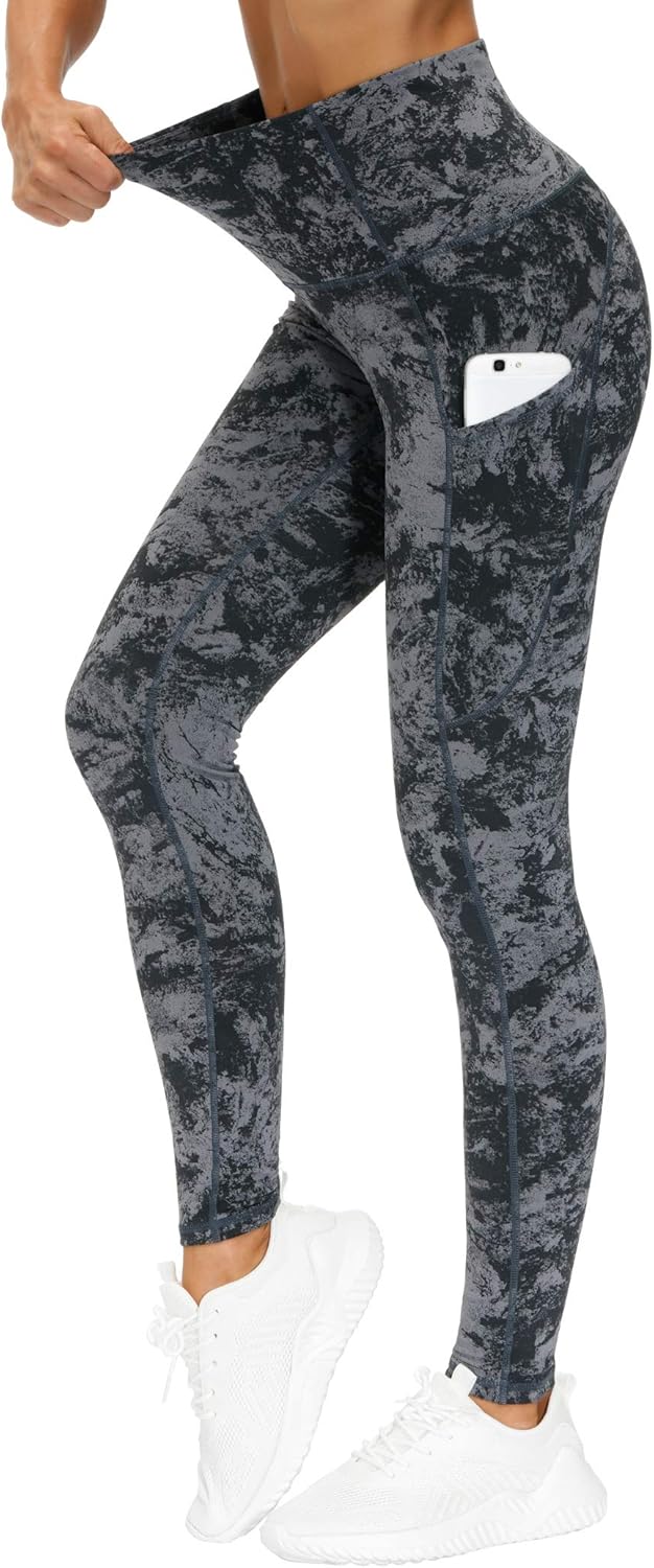 TwentyonefitnessYoga BottomsThick High Waist Yoga Pants with Pockets, Tummy Control Workout Running Yoga Leggings for Women