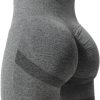 TwentyonefitnessYoga Bottoms  Women High Waist Workout Yoga Gym Smile Contour Seamless Cycling Shorts…