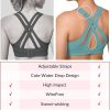 Twentyonefitness Yoga Sports Bra High Impact Adjustable Criss Cross Back, Full Support for Large Bust No Bounce