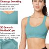 Twentyonefitness Yoga Sports Bra High Impact Adjustable Criss Cross Back, Full Support for Large Bust No Bounce