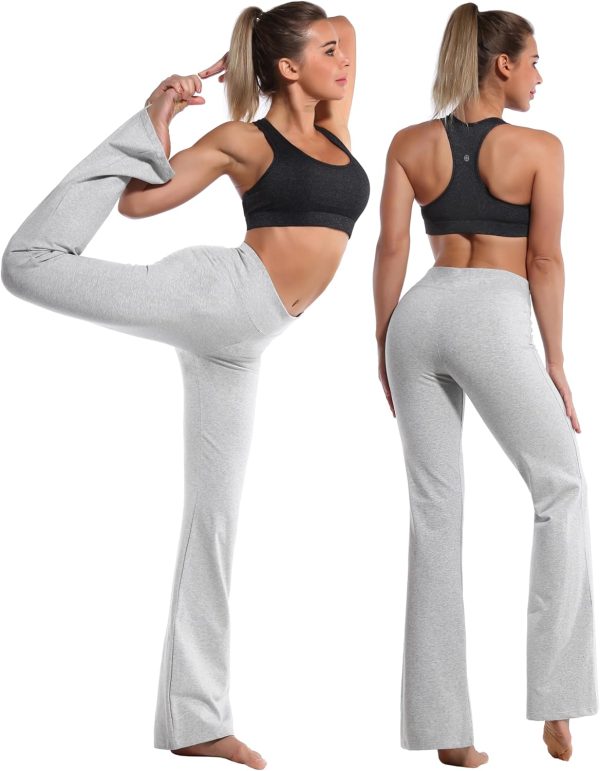 TwentyonefitnessYoga Bottoms 29″/31″/33″/35″/37″ 3 Styles Women’s High Waist Bootcut Yoga Pants Basic/Out Pockets Tummy Control Workout Flare