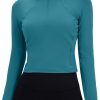 Twentyonefitness Yoga Women’s Long Sleeve Workout Shirts Half Zip Pullover Sweatshirt Athletic Cropped Tops Running Shirt