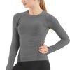 Twentyonefitness Yoga Seamless Workout Shirts for Women Long Sleeve Yoga Tops Sports Running Shirt Breathable Athletic Top Slim Fit