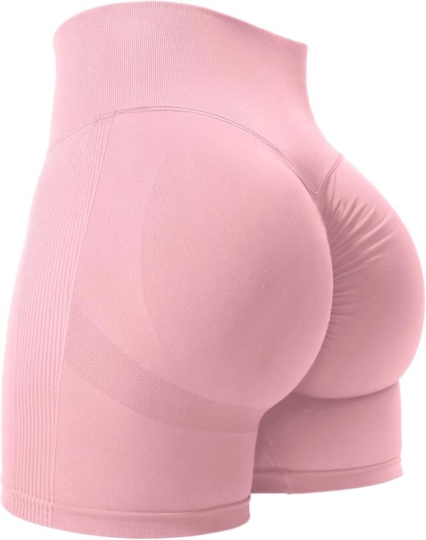 TwentyonefitnessYoga Bottoms  Women High Waist Workout Yoga Gym Smile Contour Seamless Cycling Shorts…